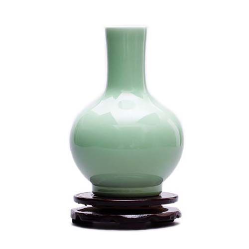 景德镇陶瓷器 影青釉仿古花瓶 中式复古客厅玄关装饰品工艺品摆件