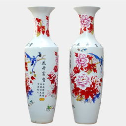 青花牡丹陶瓷大花瓶 景德镇陶瓷花瓶订做